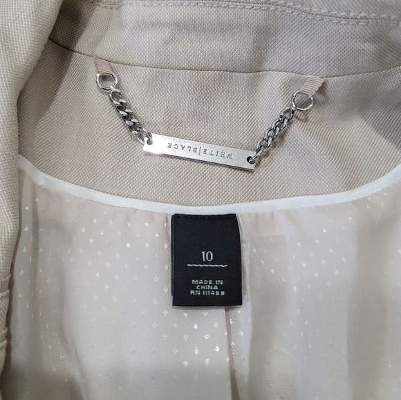 WHITE HOUSE BLACK MARKET Tan Peplum Blazer Size 10 - Picture 6 of 7